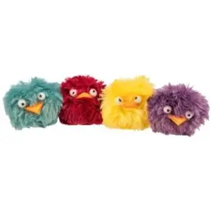 Trixie kattenspeeltje ratelbal pluche vogeltje assorti 6 cm - Afbeelding 1