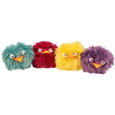 Trixie kattenspeeltje ratelbal pluche vogeltje assorti 6 cm