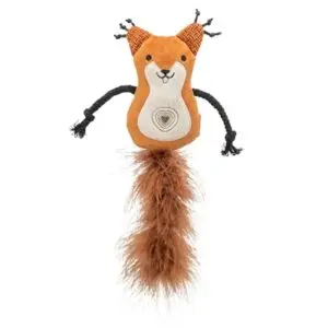 Trixie eekhoorn van pluche met veerstaart en catnip 24 cm - Afbeelding 1