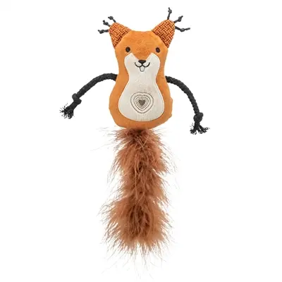 Trixie eekhoorn van pluche met veerstaart en catnip 24 cm