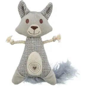 Trixie kattenspeeltje wasbeer XXL pluche/stof met veer en catnip 30 cm - Afbeelding 1