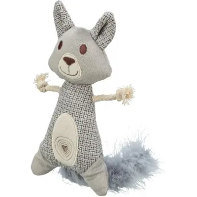 Trixie kattenspeeltje wasbeer XXL pluche/stof met veer en catnip 30 cm - Afbeelding 4