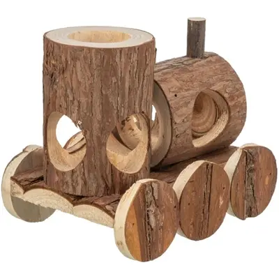 Trixie speelhuisje trein Levin voor muizen schorshout 17 x 12 x 14 cm - Afbeelding 3