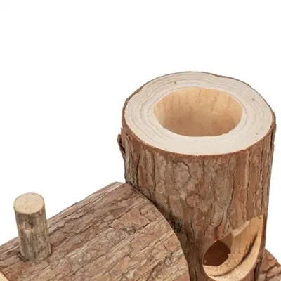 Trixie speelhuisje trein Levin voor muizen schorshout 17 x 12 x 14 cm - Afbeelding 4