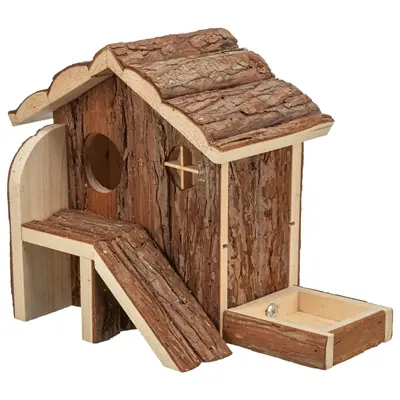 Trixie huis Henna 27 x 15 x 21 cm – schorshout, voor hamsters - Afbeelding 4