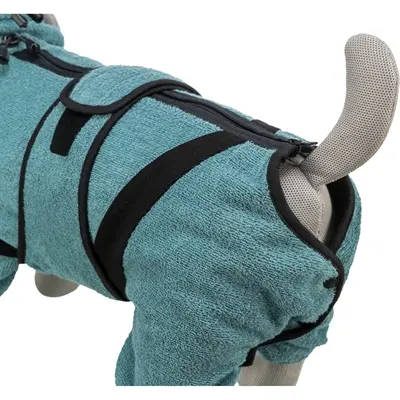 Trixie badjas voor honden badstof petrol 30 cm – huisoverall - Afbeelding 8