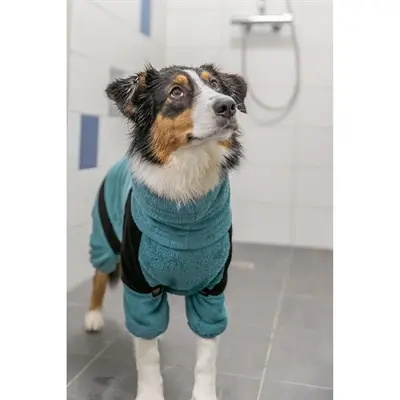 Trixie badjas voor honden badstof petrol 30 cm – huisoverall - Afbeelding 11