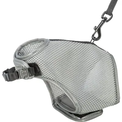 Trixie kattentuig softtuig met riem grijs 24-42 x 120 cm – ademend mesh - Afbeelding 4
