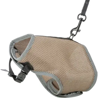 Trixie kattentuig softtuig met riem taupe 24-42 x 120 cm – ademend mesh