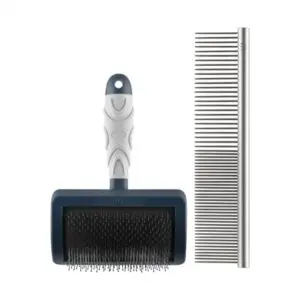 Mikki Doodle grooming kit met kam en slickerborstel – 2-delig - Afbeelding 1