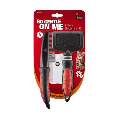 Mikki Classic Kitten Grooming Kit – slickerborstel, kam en vlooienkam - Afbeelding 4