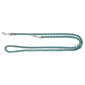 Trixie hondenriem Cavo verstelbaar aqua/grafiet grijs 200 x 1,2 cm - Afbeelding 1