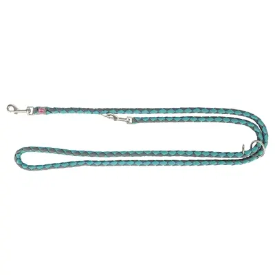 Trixie hondenriem Cavo verstelbaar aqua/grafiet grijs 200 x 1,2 cm