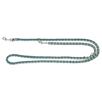 Trixie hondenriem Cavo verstelbaar petrol/salie groen 200 x 1,2 cm