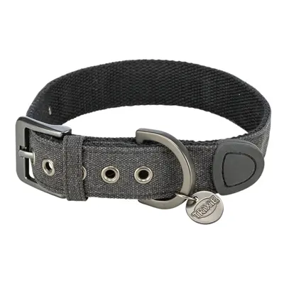 Trixie halsband Citystyle extra breed katoen zwart 45-52 x 3 cm
