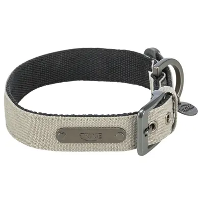 Trixie halsband Citystyle extra breed katoen lichtgrijs 45-52 x 3 cm - Afbeelding 2