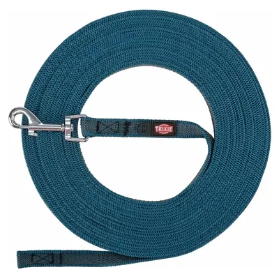 Trixie sleeplijn rubber bekleed petrol S/M 15 m