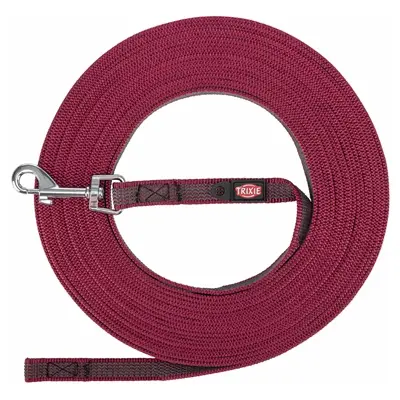 Trixie sleeplijn hond rubber anti-slip sangria rood S/M 10 m – singelband