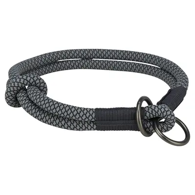 Trixie halsband Soft Rope half-slip zwart/grijs 25 x 0,6 cm
