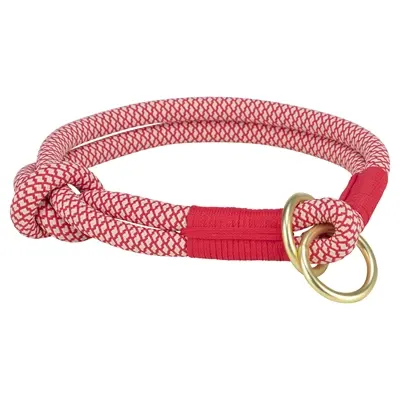 Trixie halsband Soft Rope half-slip rood/crème 25 x 0,6 cm