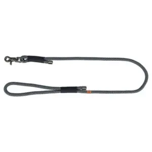 Trixie hondenriem Soft Rope zwart/grijs 120 x 0,6 cm – gouden details - Afbeelding 1