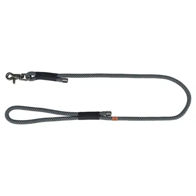 Trixie hondenriem Soft Rope zwart/grijs 100 x 1,3 cm – gouden details