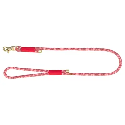 Trixie hondenriem Soft Rope rood/crème 120 x 0,6 cm – gouden details