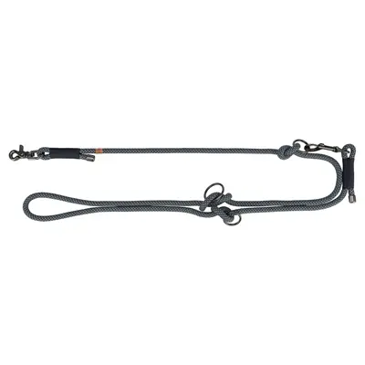 Trixie hondenriem Soft Rope verstelbaar zwart/grijs 200 x 0,6 cm