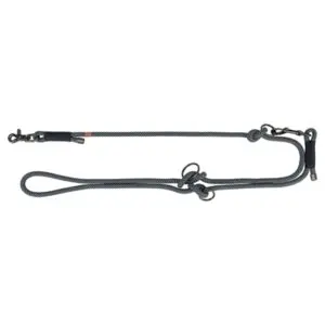 Trixie hondenriem Soft Rope verstelbaar zwart/grijs 200 x 1,3 cm - Afbeelding 1
