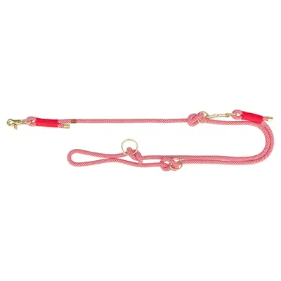 Trixie hondenriem Soft Rope verstelbaar rood/crème 200 x 1,3 cm