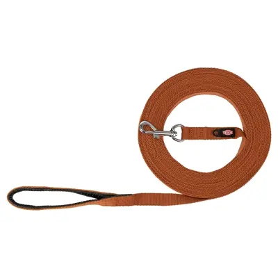 Trixie sleeplijn katoen roestbruin 5 m x 2 cm – gevoerde handlus