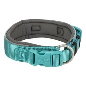 Trixie halsband Premium extra breed aqua/grafietgrijs 33-42 x 3,5 cm - Afbeelding 1