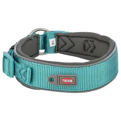 Trixie halsband Premium extra breed aqua/grafietgrijs 46-55 x 5 cm - Afbeelding 2