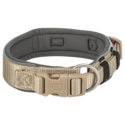 Trixie halsband Premium extra breed zand/grafietgrijs 27-35 x 2,5 cm