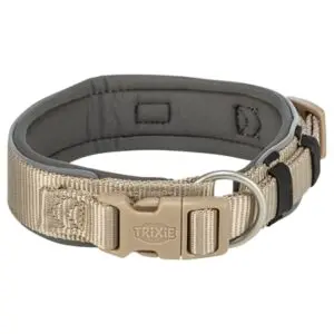 Trixie halsband Premium extra breed zand/grafietgrijs 53-62 x 5 cm - Afbeelding 1
