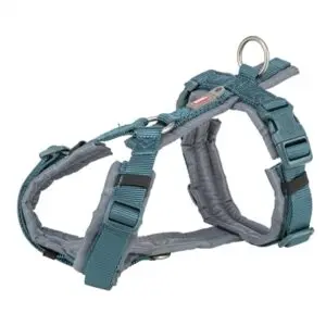 Trixie hondentuig Premium Trekking petrol blauw/grafiet grijs 36-44 cm - Afbeelding 1