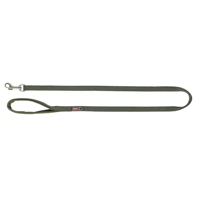 Trixie hondenriem Premium olijfgroen 100 x 2,5 cm – neopreen handvat