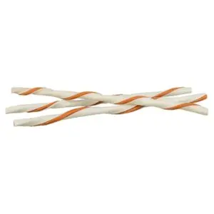 Trixie Twisters gevuld met kip 34 cm – runderhuid kauwsnack, 50 stuks - Afbeelding 1