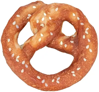 Trixie Denta Fun pretzel met eendenborst 9 cm – kauwsnack, 100 stuks