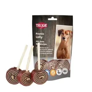 Trixie Premio lolly eend en kabeljauw 80 g – hondensnack met runderhuid - Afbeelding 1