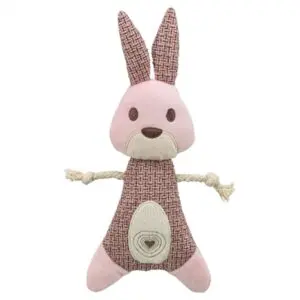 Trixie haas hondenknuffel stof/pluche 24 cm – met touw, 3 stuks - Afbeelding 1