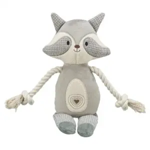 Trixie wasbeer hondenknuffel 33 cm – pluche/stof, touw en geluid, 2 stuks - Afbeelding 1