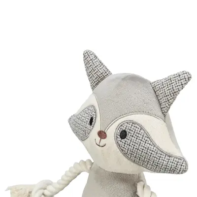 Trixie wasbeer hondenknuffel 33 cm – pluche/stof, touw en geluid, 2 stuks - Afbeelding 3
