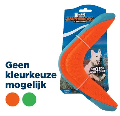 Chuckit Amphibious Boomerang 25 x 18 x 3 cm – drijvend hondenspeelgoed