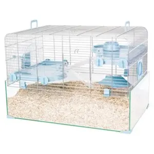 Zolux knaagdierkooi Panas blauw 59 x 40 x 39 cm – glazen onderkant - Afbeelding 1