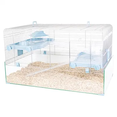 Zolux knaagdierkooi Panas blauw 79 x 48 x 45 cm – glazen onderkant