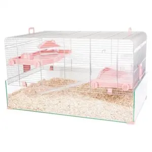 Zolux knaagdierkooi Panas roze 79 x 48 x 45 cm – met inrichting - Afbeelding 1