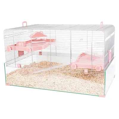 Zolux knaagdierkooi Panas roze 79 x 48 x 45 cm – met inrichting