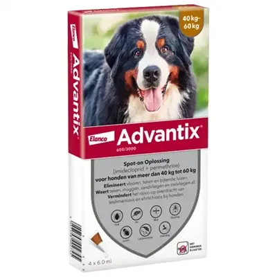 Elanco Advantix spot-on hond meer dan 40 kg – 4 pipetten