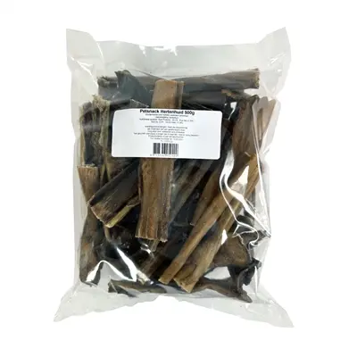Petsnack hertenhuid zonder haar 500 g – kauwsnack voor honden